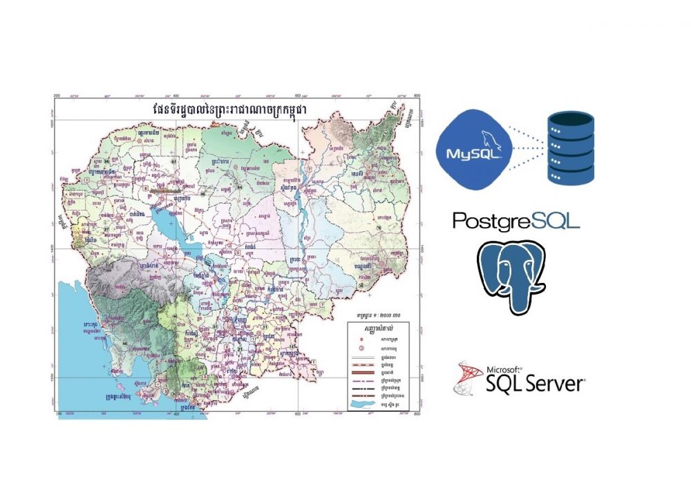 Cambodia geography database with sql for loading into your database system