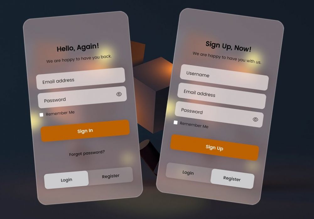 Using HTML CSS and JavaScript to Design Modern Login and Register Form | Toggle Tab