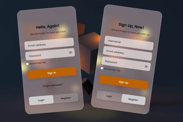 Using HTML CSS and JavaScript to Design Modern Login and Register Form | Toggle Tab